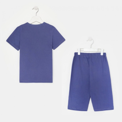 Комплект (футболка, шорты) для мальчика, цвет синий, рост 104