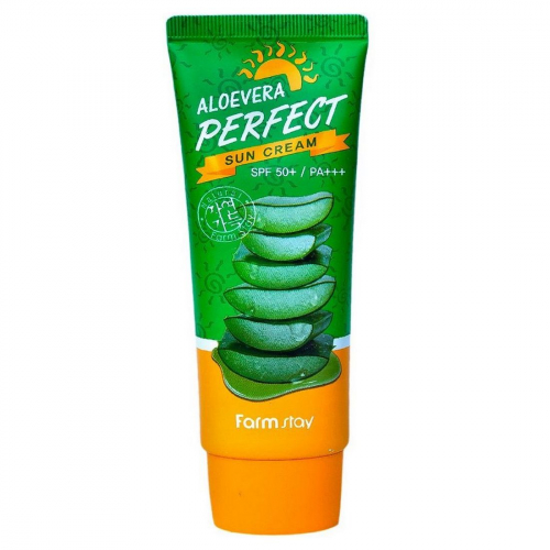 Солнцезащитный крем с экстрактом алоэ, Aloe Vera Perfect Sun Cream SPF50+PA+++