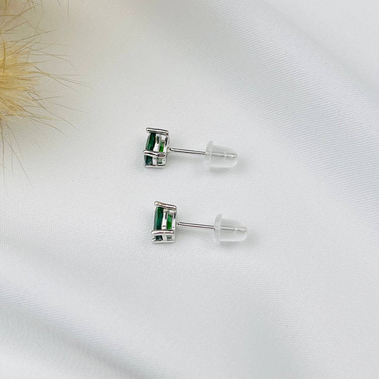 Радуга Самоцветов Серьги-пусеты Хромдиопсид