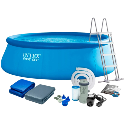 Бассейн  EASY SET  457х107см+лестница+настил+тент-насос 220в. от 6лет  26166  в Нижнем Новгороде