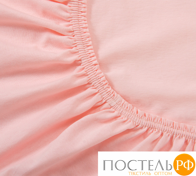 Ш120200роз Розовый простыня ТРИКОТАЖ 120*200*20 на резинке Р011Т Трикотажное полотно Текс-Дизайн