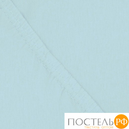 Простынь на резинке 90x200x20 трикотажная цвет голубой
