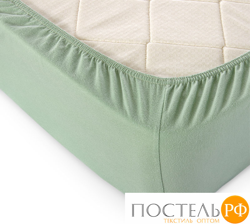 ш120200олив Оливковый простыня ТРИКОТАЖ 120*200*20 на резинке Р011Т Трикотажное полотно Текс-Дизайн
