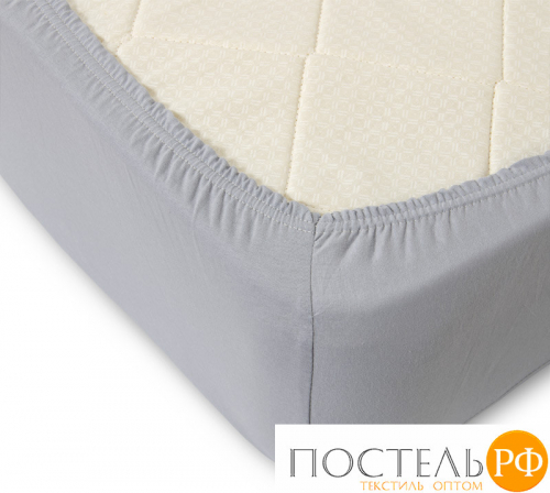 ш90200сер Серый простыня ТРИКОТАЖ 90*200*20 на резинке Р010Т Трикотажное полотно Текс-Дизайн