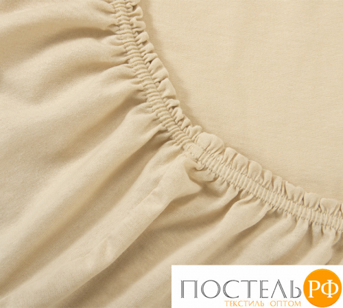 ш90200беж Бежевый простыня ТРИКОТАЖ 90*200*20 на резинке Р010Т Трикотажное полотно Текс-Дизайн