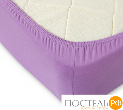 ш90200сирень Сиреневый простыня ТРИКОТАЖ 90*200*20 на резинке Р010Т Трикотажное полотно Текс-Дизайн