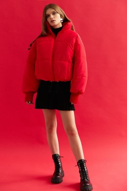 Стеганая куртка oversize розового цвета