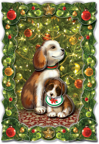 Набор для изготовления новогодней картины «Собака и щенок»