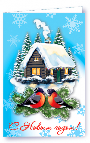 Набор для изготовления открытки «Домик в снегу»