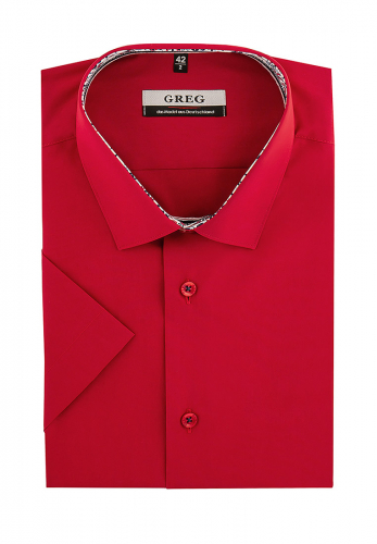 Сорочка мужская короткий рукав GREG 630/209/RED/Z/1p