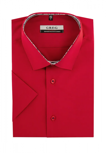 Сорочка мужская короткий рукав GREG 630/209/RED/Z/1p