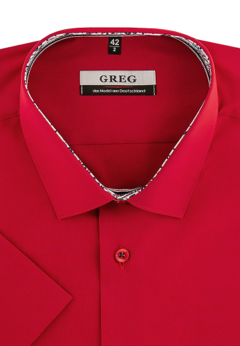 Сорочка мужская короткий рукав GREG 630/209/RED/Z/1p