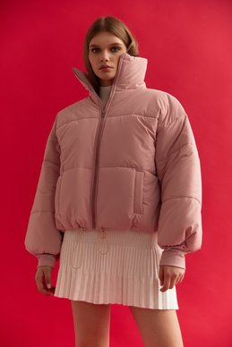 Стеганая куртка oversize красного цвета