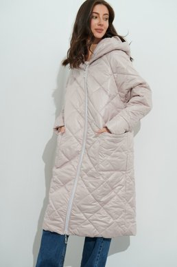 Мятное стеганое пальто oversize