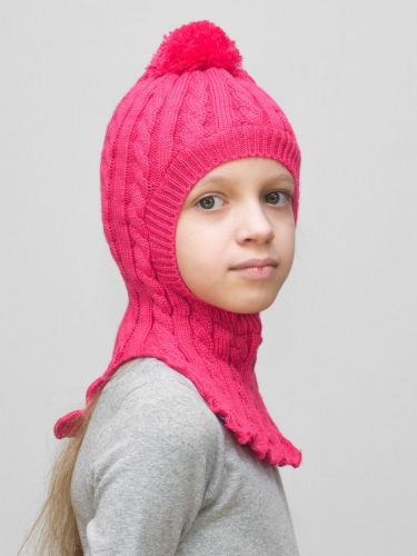 Шапка-шлем для девочки весна-осень Лиза (Цвет малиновый), размер 50-52
