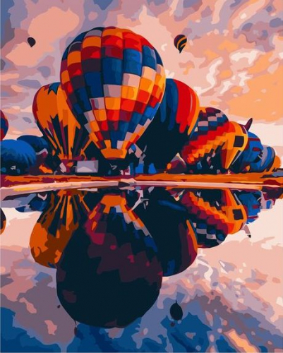 Картины по номерам 40х50 Воздушные шары на земле