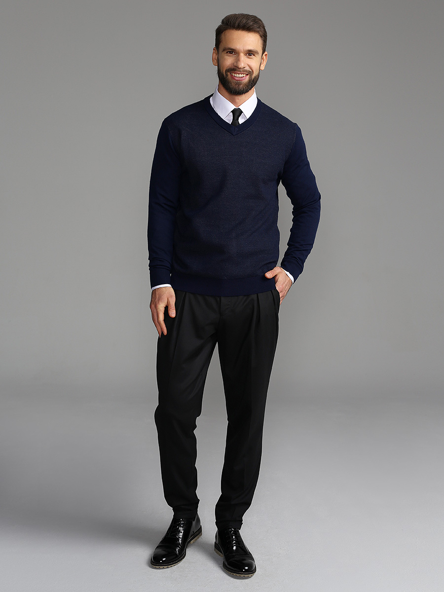 Джемпер мужской GREG G124-Oxford (чернильный)