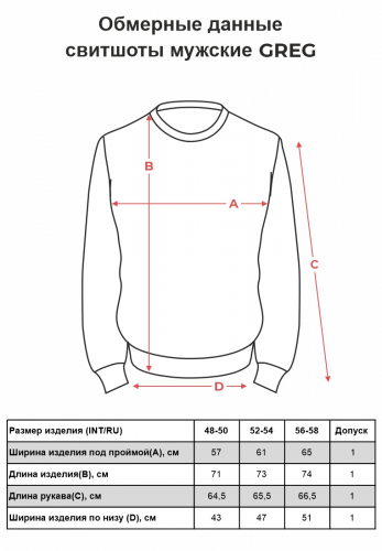 Свитшот мужской GREG G121-Error-RM-7005 (бордо м.)