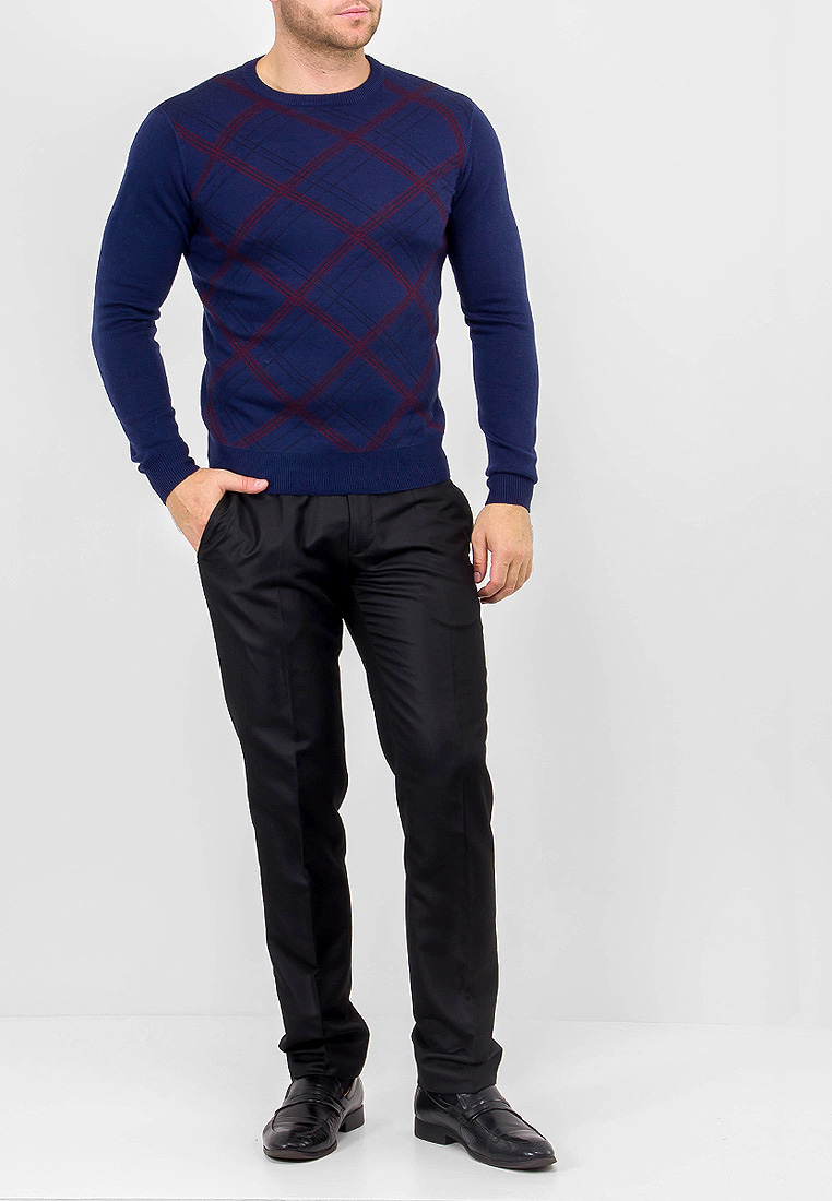 Джемпер мужской GREG G124-12-клетка (синий/красный)
