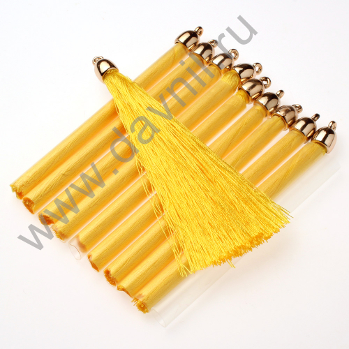 Кисточки для штор с фурнитурой 9 см 600 нитей 100 шт жёлтые 10