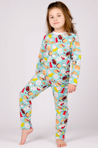 M-BRAND / Теплая пижама для девочки из футера с начесом