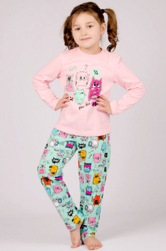 M-BRAND / Теплая пижама для девочки из футера с начесом