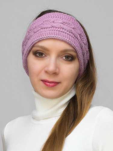 Комплект женский повязка+капор Маргарита (Цвет лавандово-розовый), размер 54-58, шерсть 30%