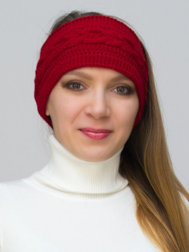 Комплект женский повязка+капор Маргарита (Цвет вишневый), размер 54-58, шерсть 30%