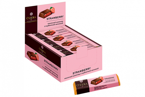 «O'Zera», шоколадный батончик Strawberry, 50 г (упаковка 20 шт.)