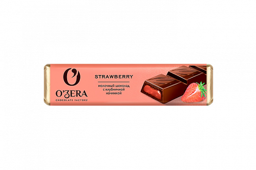 «O'Zera», шоколадный батончик Strawberry, 50 г (упаковка 20 шт.)
