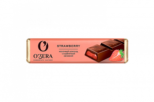 «O'Zera», шоколадный батончик Strawberry, 50 г (упаковка 20 шт)