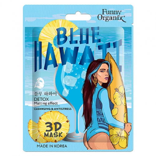 BLUE HAWAII Тканевая 3D-маска для лица с детокс-эффектом 23г