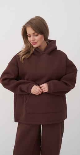 Толстовка женская OVER SIZE COTTON с начесом плотный 