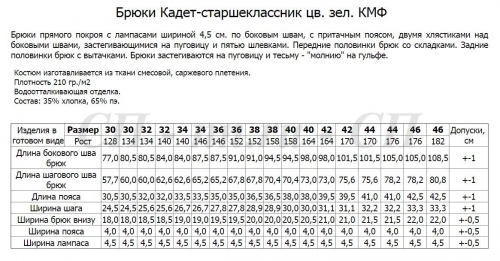 Брюки Кадет-старшеклассник