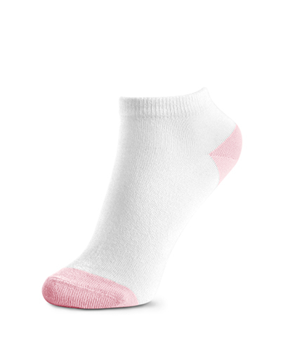 Носки женские Хлопок, RUS 25-27/EUR 38-42, Mini, Белые с розовой пяткой