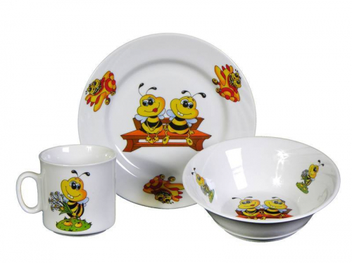 Набор детской посуды 3 предмета форма Идиллия Пчелы арт. 4С0467