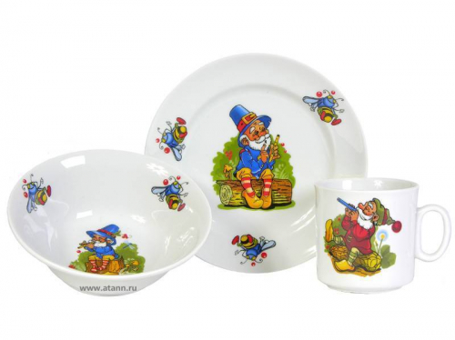 Набор детской посуды 3 предмета форма Идиллия Лесовичок 05432 арт. 4С0477