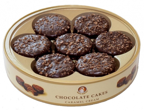 НОВИНКА! Пирожные “CHOCOLATE CAKES CARAMEL CREAM” (Шоколадные пирожные с карамельным кремом), 215 гр.