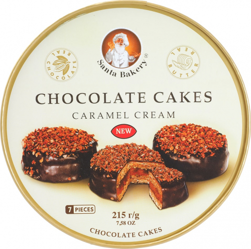 НОВИНКА! Пирожные “CHOCOLATE CAKES CARAMEL CREAM” (Шоколадные пирожные с карамельным кремом), 215 гр.