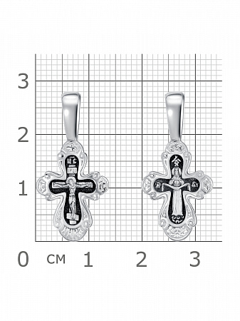 63-1120 Крест (Образ Покрова) из серебра частичное чернение литье