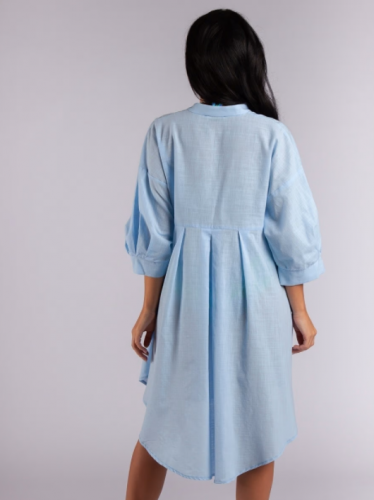 Платье-рубашка женское хлопковое 210022 голубой