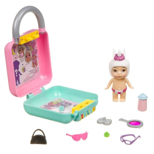 Набор игровой Bondibon куколка OLY в шапочке с животным  и аксессуарами в чемоданчике на кодовом зам