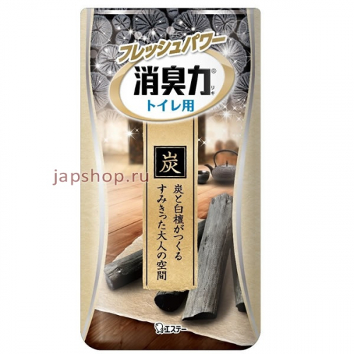 ST Shoushuuriki Жидкий дезодорант - ароматизатор для туалета, с древесным углем и ароматом Сандалового дерева, 400 мл (4901070125678)