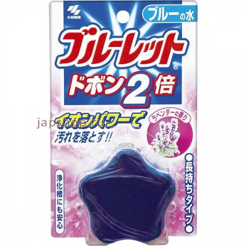 Bluelet Dobon W - Двойная очищающая и дезодорирующая таблетка для бачка унитаза с ароматом лаванды и эффектом окрашивания воды, 120 мл (4987072071083)