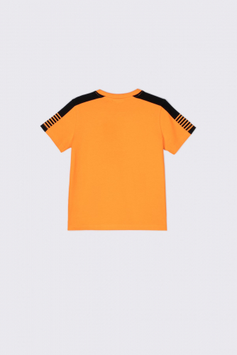 -49% T-shirt z krótkim rękawem pomarańczowy z motywem kosmicznym