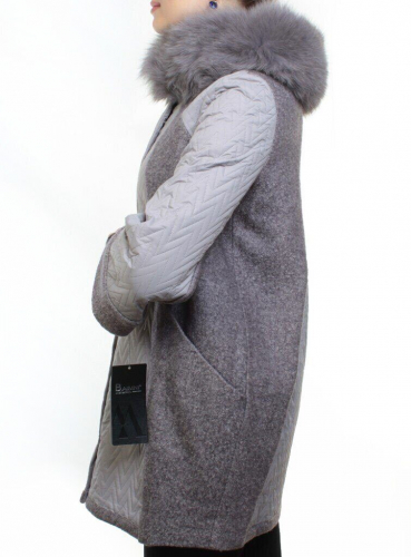 A16002 Пальто демисезонное женское (синтепон 100 гр., натуральный мех лисицы) размер 50