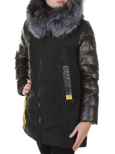 8186 Пальто женское с натуральным мехом Jarius размер XL - 48 российский