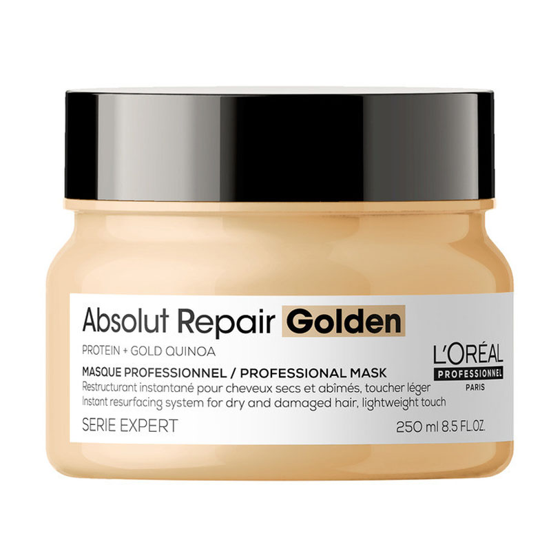 LOREAL Маска с золотой текстурой для восстановления поврежденных волос Absolut Repair Gold, 250 мл
