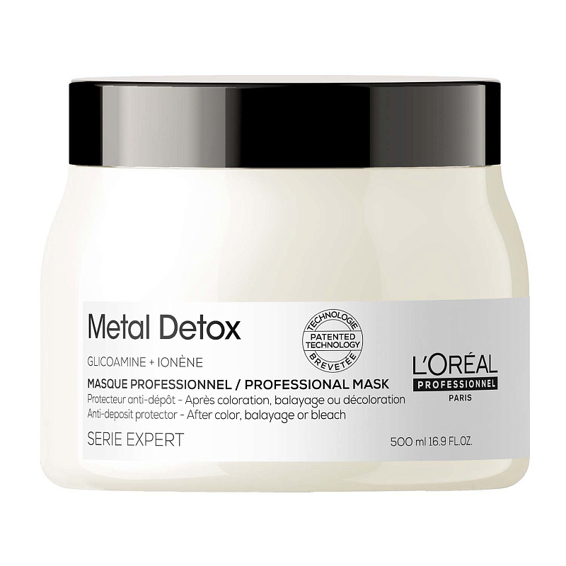 LOREAL Маска для восстановления окрашенных волос Metal Detox, 500 мл