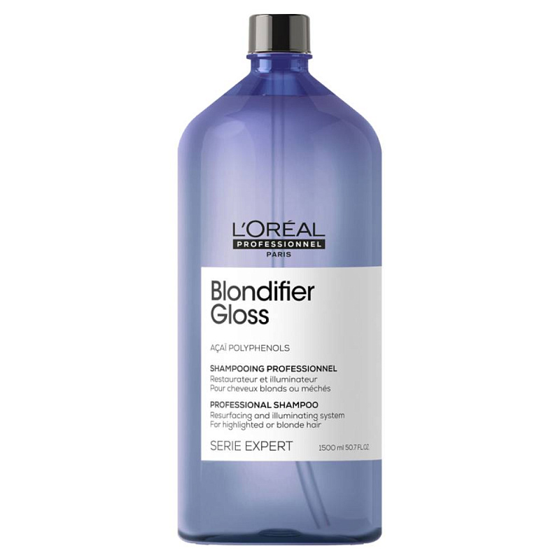 LOREAL Шампунь для сияния осветленных и мелированных волос Blondifier Gloss, 1500 мл